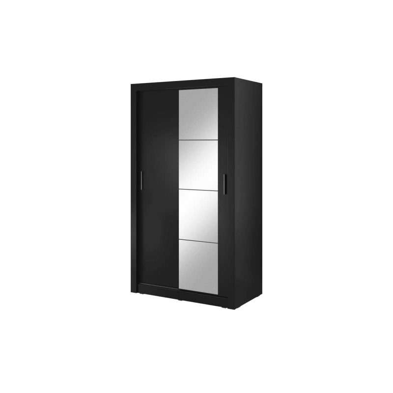 Dviejų durų spinta su veidrodžiu APER, juoda, 120x60x215 cm