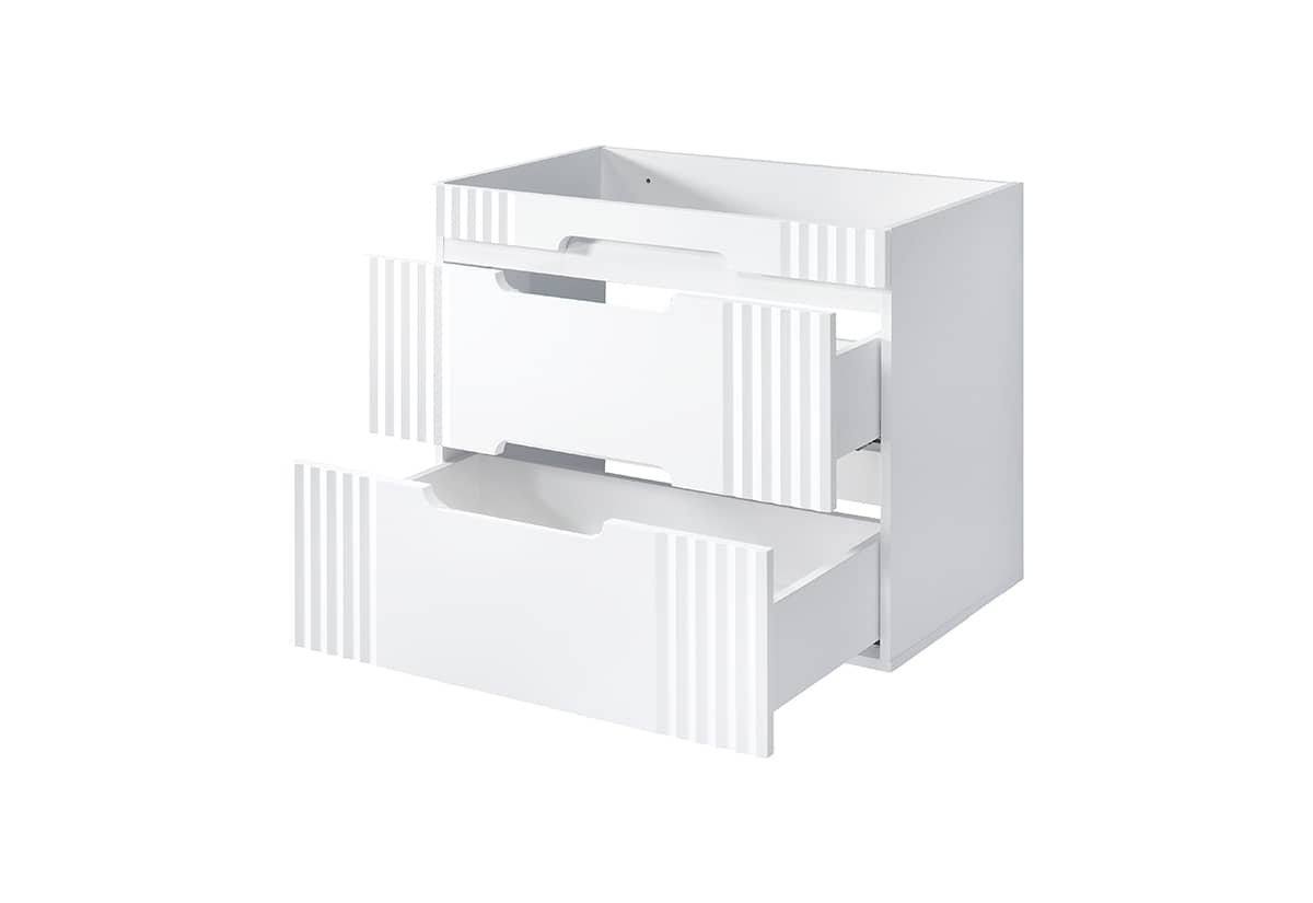 Pastatoma vonios spintelė su praustuvu 828 FIJI WHITE