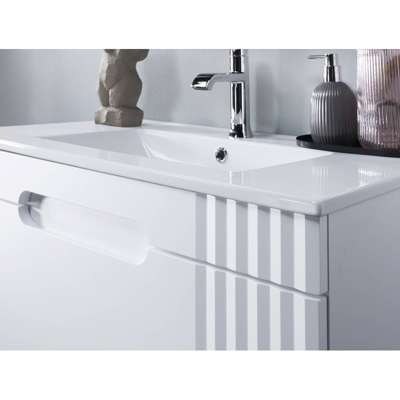 Pastatoma vonios spintelė su praustuvu 828 FIJI WHITE