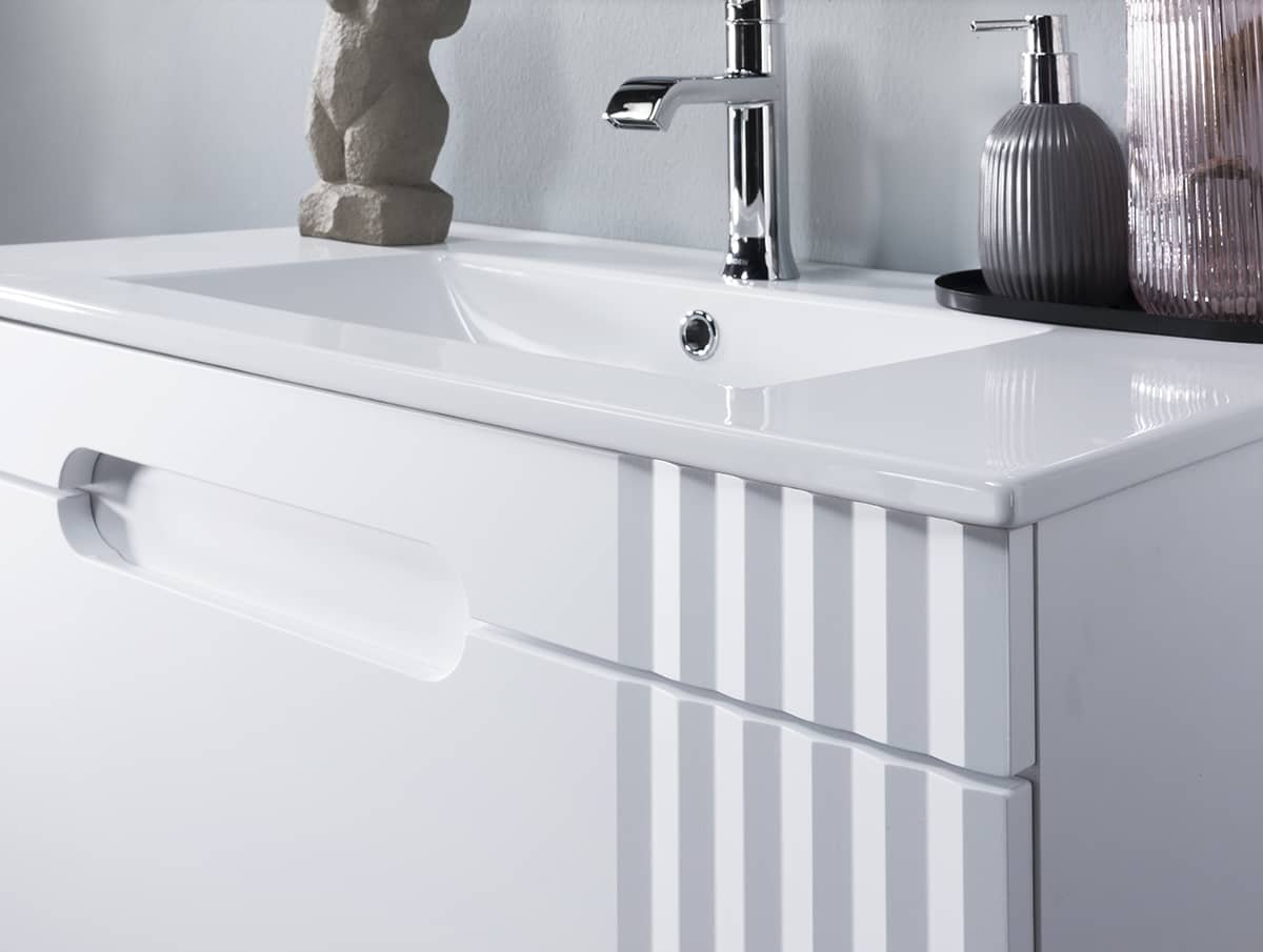 Pastatoma vonios spintelė su praustuvu 828 FIJI WHITE