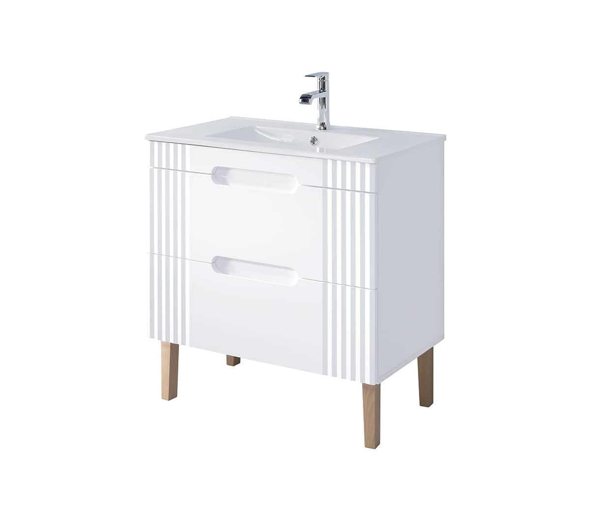 Pastatoma vonios spintelė su praustuvu 828 FIJI WHITE