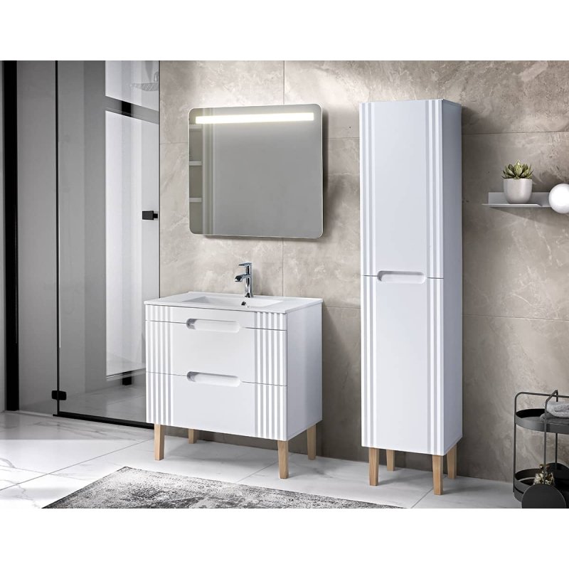 Pastatoma vonios spintelė su praustuvu 828 FIJI WHITE