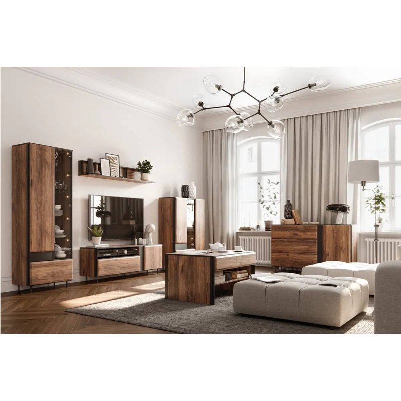 Dvidurė vitrina MITO, 70x41x197 cm