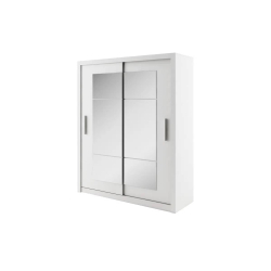 Dviejų durų spinta su veidrodžiais TIVOL, balta, 180x60x215 cm