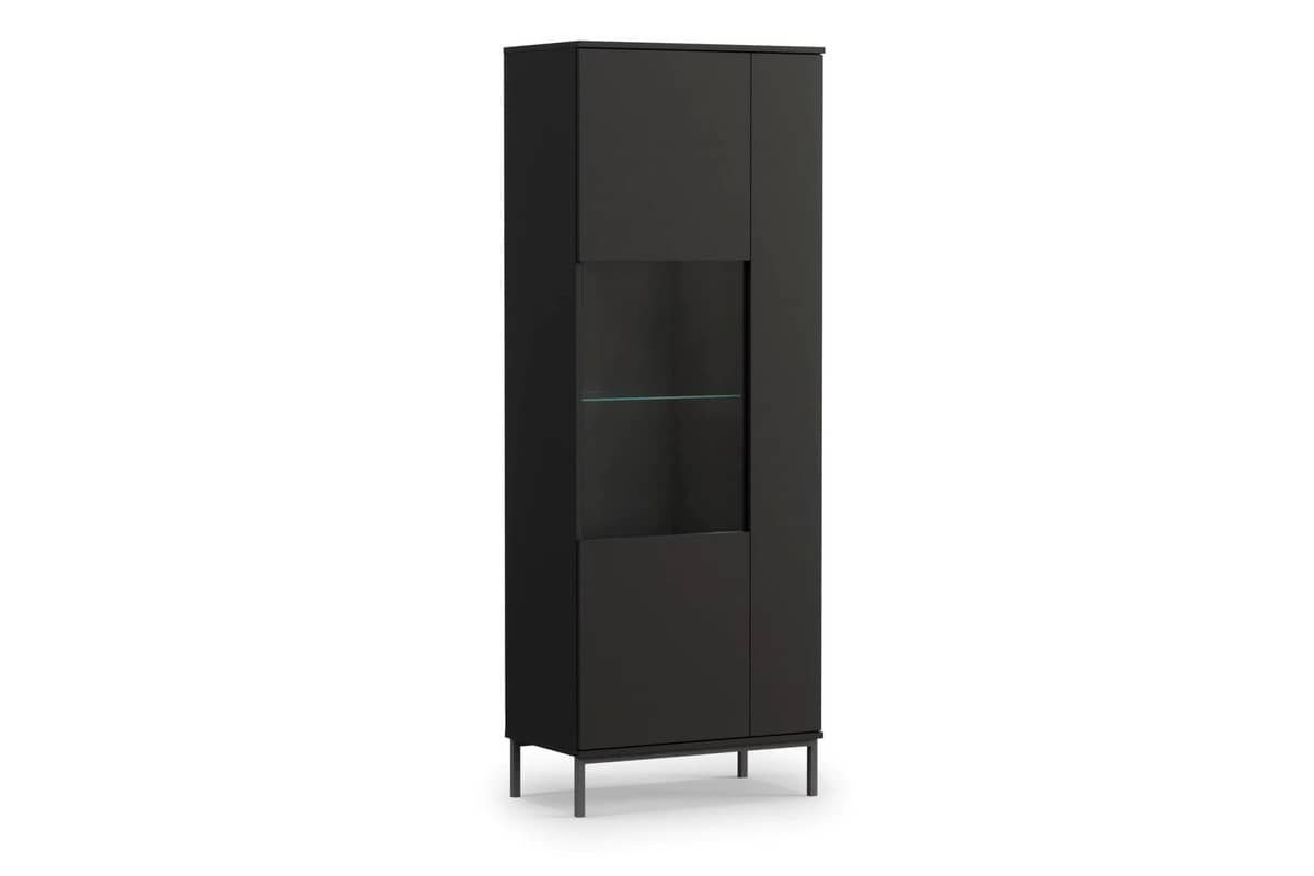Vitrina ERIS, juoda, 70x41x190 cm