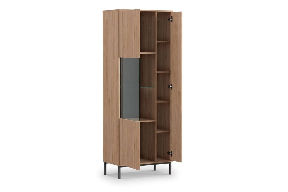 Vitrina ERIS, juoda, 70x41x190 cm