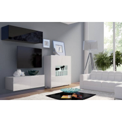 TV staliukas PAVA, baltas, 100x43x37 cm