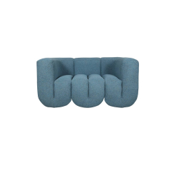 Sofa NUA, mėlyna-juoda, 150x85x75 cm