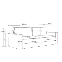 Sofa NAPA, smėlio, 228x101x89 cm