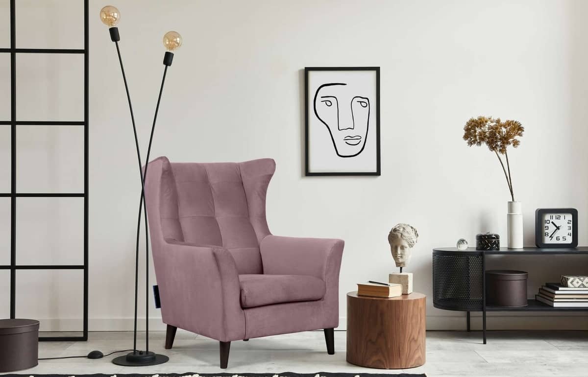 Fotelis SALIC, rožinis, 80x93x105 cm
