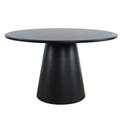 Apvalus valgomojo stalas AVELLINO, juodas, 127x127x76 cm