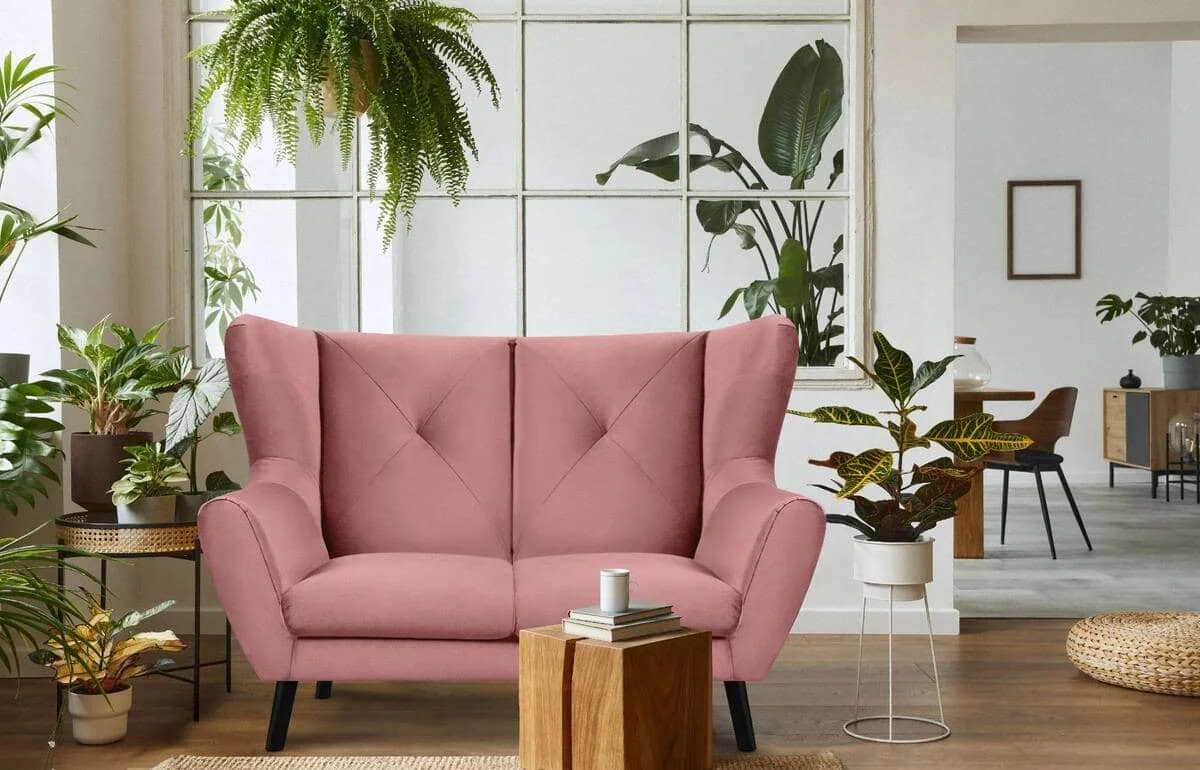 Sofa MIRU, rožinė, 146x100x105 cm