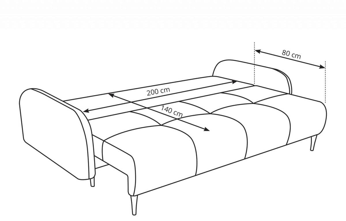 Sofa NUBUS, tamsiai pilka, 230x102x95 cm