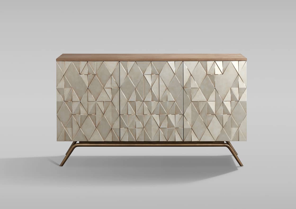 Spintelė STILI 3, aukso, 150x40x86 cm