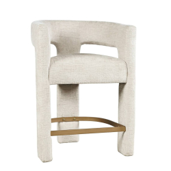 Minkšta baro kėdė LEITH, smėlio, 61x57x89 cm