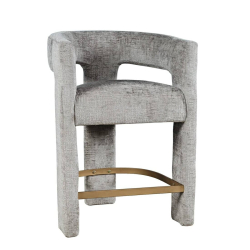Minkšta baro kėdė LEITH, pilka, 61x57x89 cm