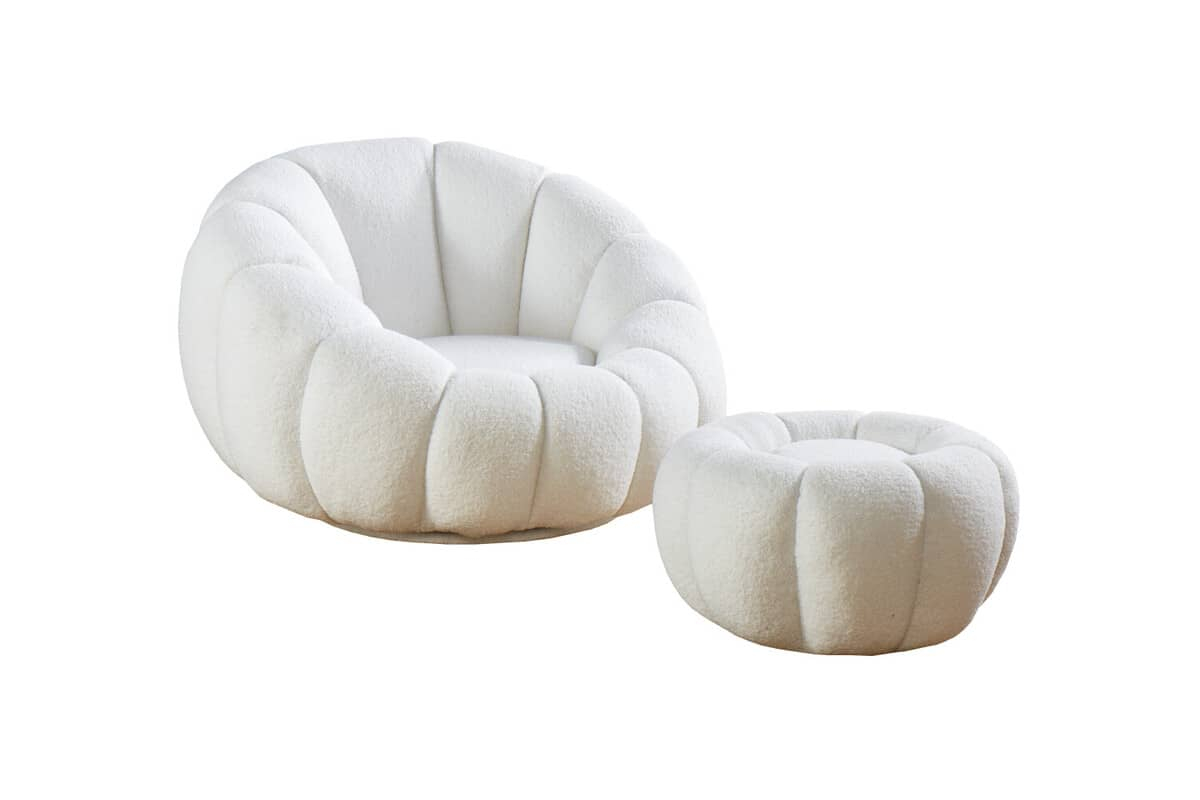 Fotelis su pufu SF084, 97x95x65 cm