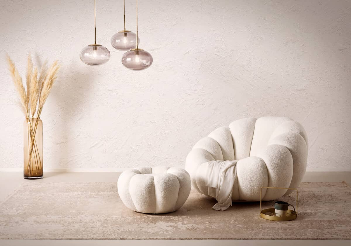 Fotelis su pufu SF084, 97x95x65 cm
