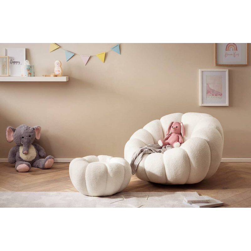 Fotelis su pufu SF084, 97x95x65 cm