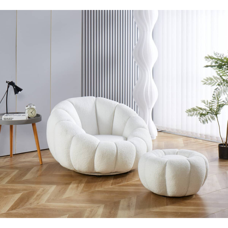 Fotelis su pufu SF084, 97x95x65 cm