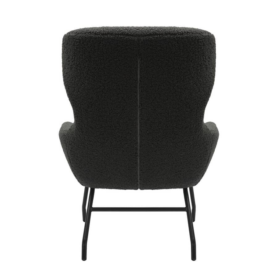 Fotelis su pufu SF367, antracito, 79x82x103 cm