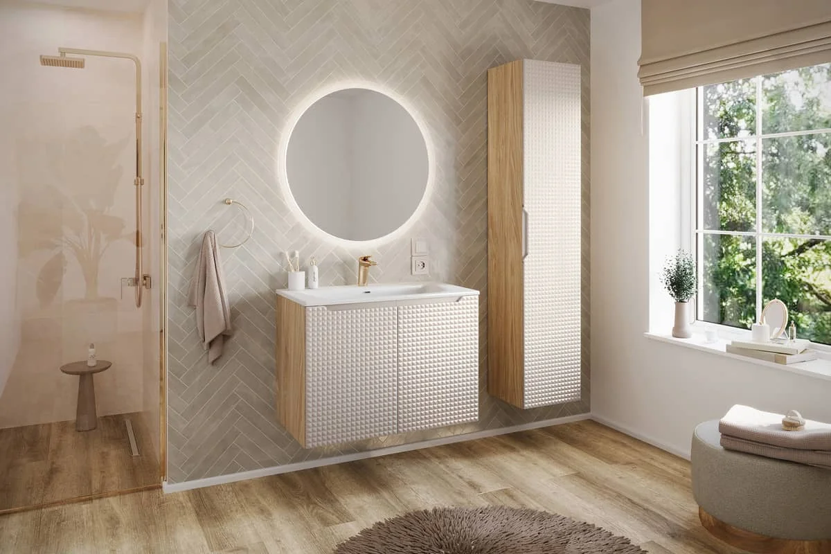 Pakabinama vonios spintelė su praustuvu 829 LUXOR BEIGE