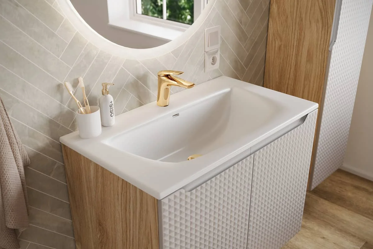 Pakabinama vonios spintelė su praustuvu 829 LUXOR BEIGE