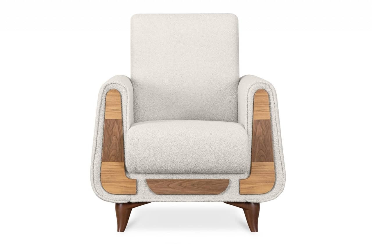 Fotelis GUSTA TEDDY, baltas, 83x81x95 cm