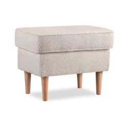 Pufas STRAL BOUCLE, smėlio, 56x41x43 cm