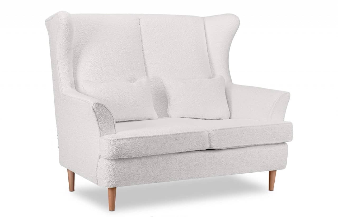 Sofa STRAL BOUCLE, balta, 136x96x106 cm