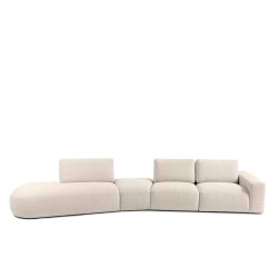 Kampinė sofa ZUCO, smėlio, kairinė/dešininė, 430x105x84 cm