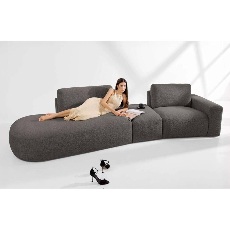 Kampinė sofa ZUCO, ruda, kairinė/dešininė, 350x105x84 cm