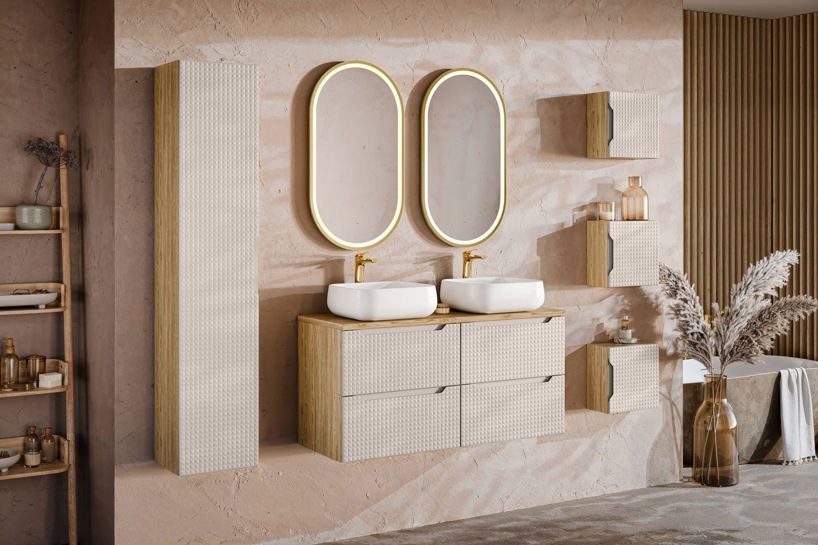 Pakabinama vonios spintelė su stalviršiumi 827 LUXOR BEIGE