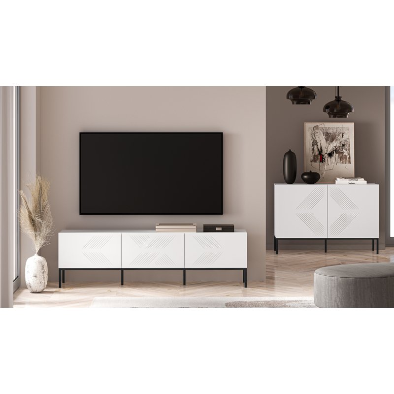 TV spintelė CLARI, juodas pagrindas, 170x37x50 cm