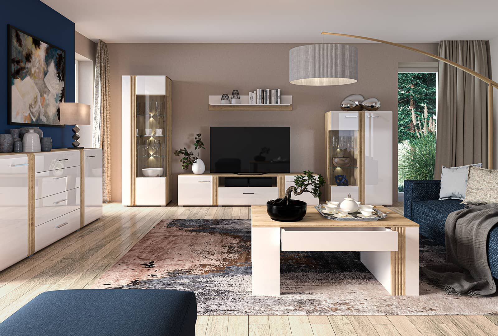 Aukšta vitrina ADAG K, 65x42x196 cm