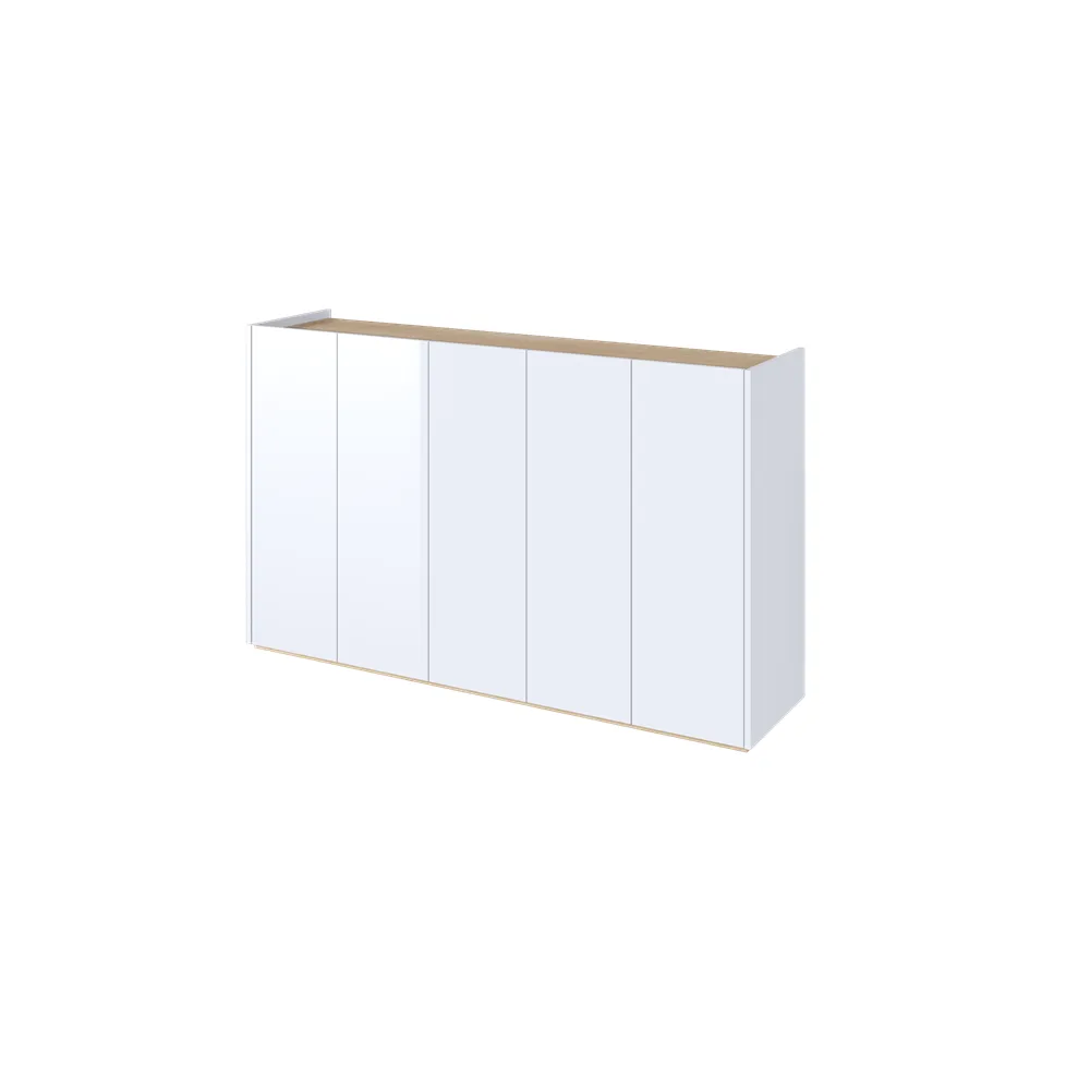 Spintelė su LED apšvietimu EASE, balta, 156x40x95 cm