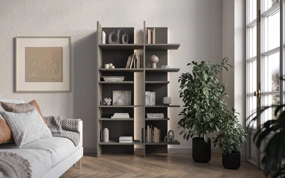 Pastatoma lentyna su LED apšvietimu FITI K, 120x32x197 cm
