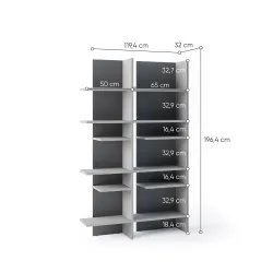 Pastatoma lentyna su LED apšvietimu FITI D, 120x32x197 cm