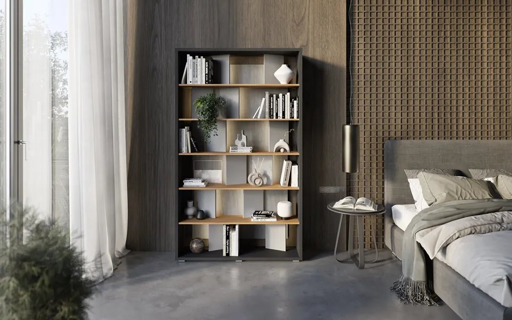 Pastatoma lentyna su LED apšvietimu FITI, 125x33x210 cm