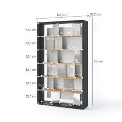 Pastatoma lentyna su LED apšvietimu FITI B, 125x33x210 cm