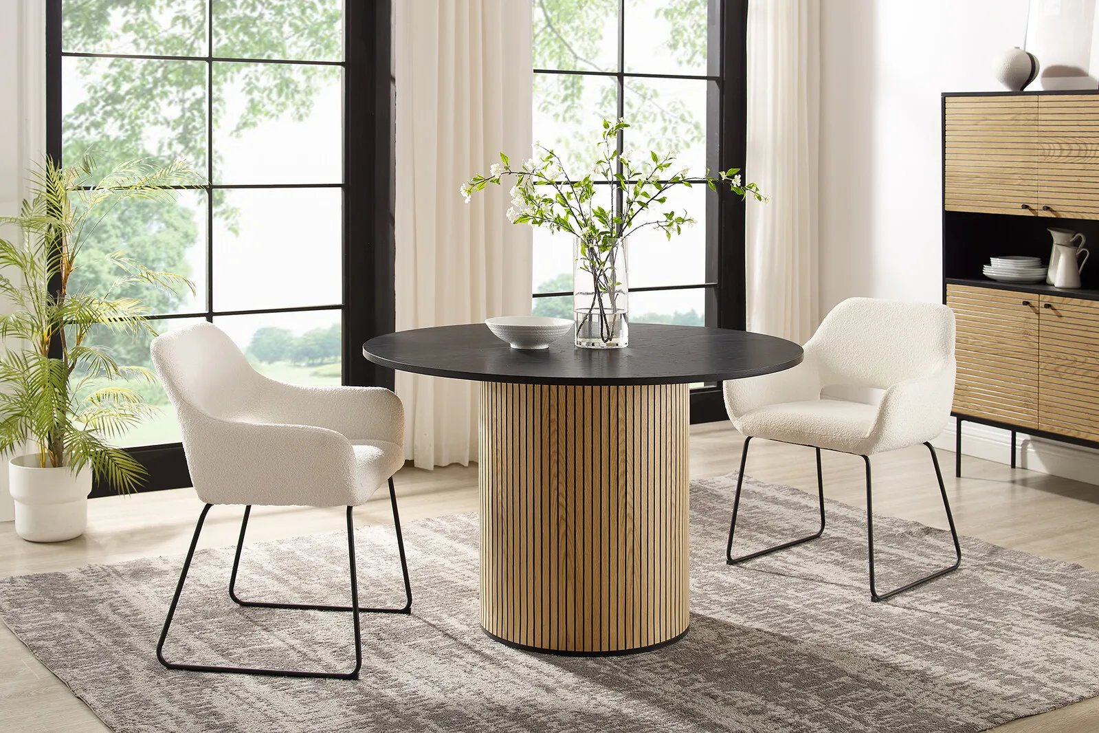 Apvalus stalas SF371, 100x100x75 cm.