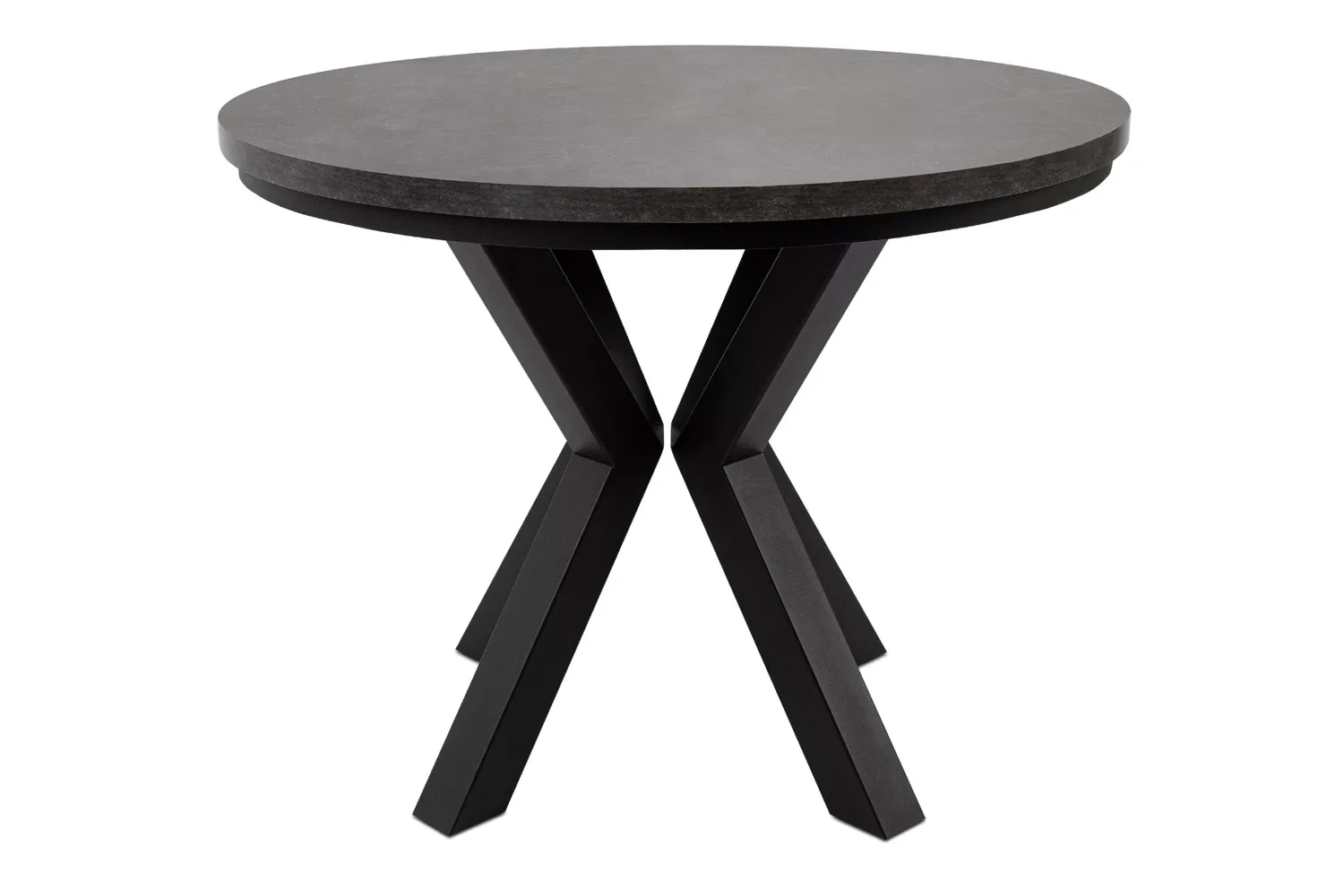 Apvalus pailginamas valgomojo stalas ROSTI, betono, 100-140x100x75 cm