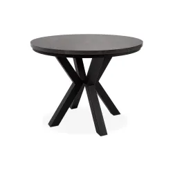 Apvalus pailginamas valgomojo stalas ROSTI, betono, 100-140x100x75 cm