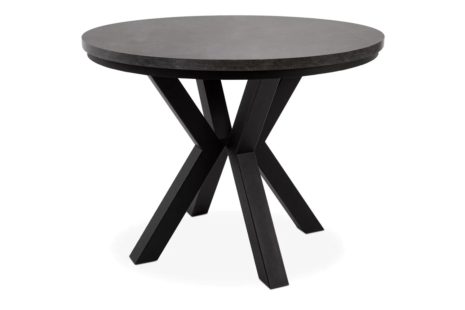 Apvalus pailginamas valgomojo stalas ROSTI, betono, 100-140x100x75 cm