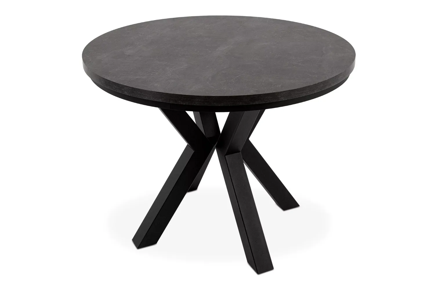 Apvalus pailginamas valgomojo stalas ROSTI, betono, 100-140x100x75 cm
