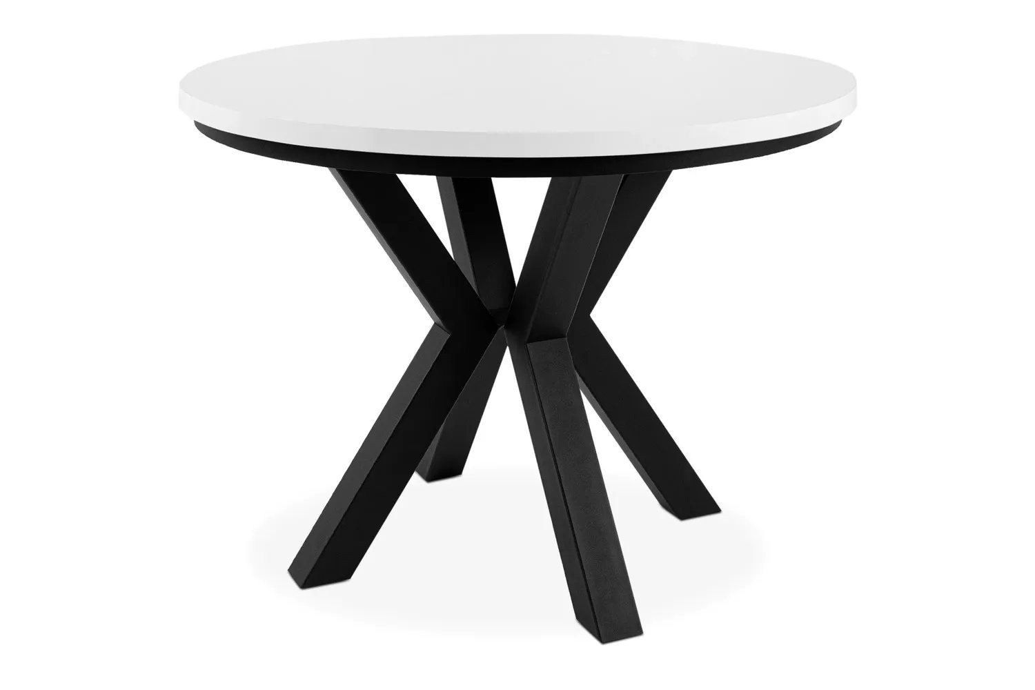 Apvalus pailginamas valgomojo stalas ROSTI, baltas, 100-180x100x75 cm