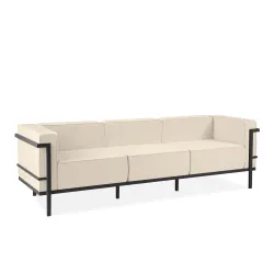 Lauko sofa TRIGO 3, pilka/kreminė, 229x69x70 cm