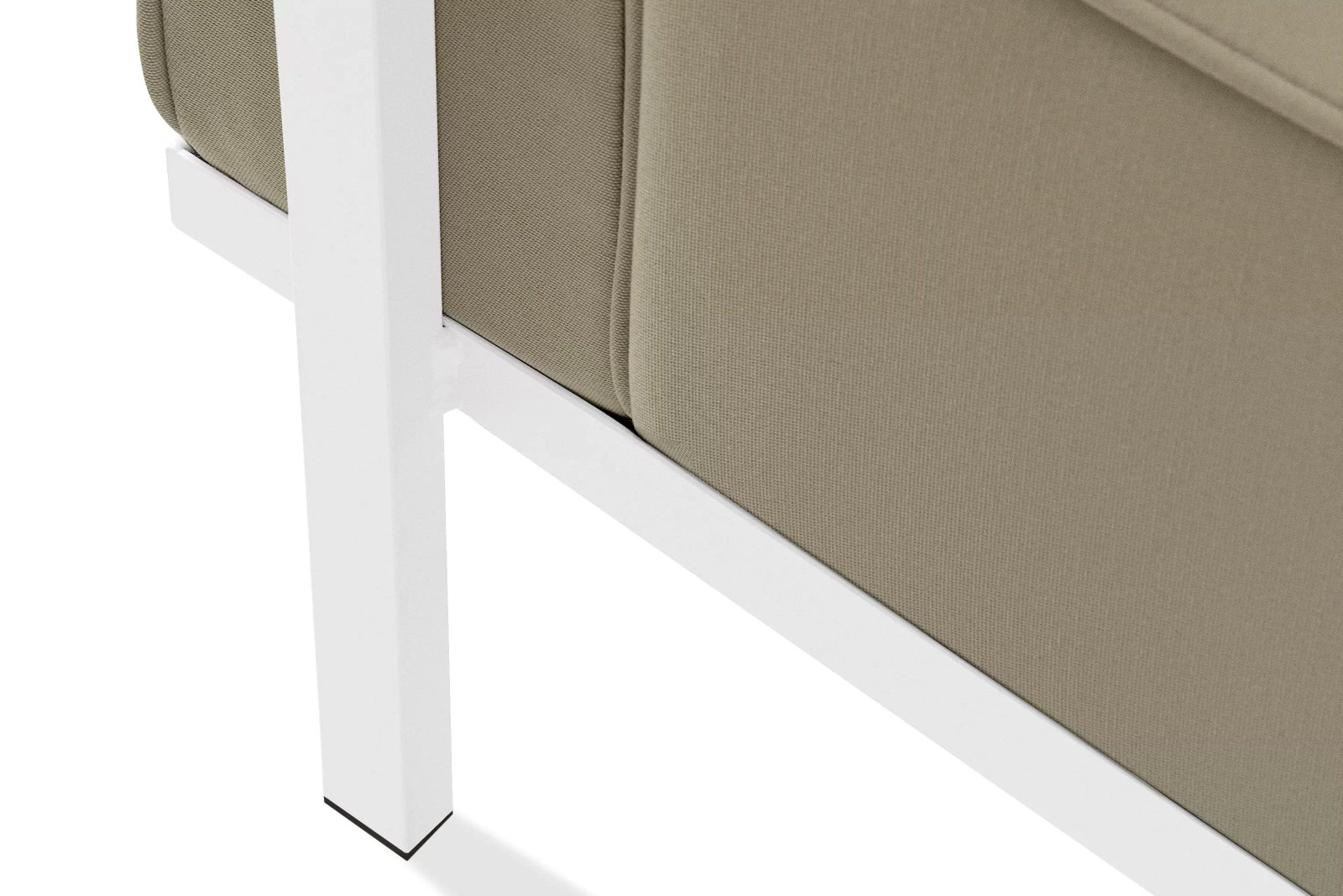 Lauko sofa TRIGO 3, balta/smėlio, 229x69x70 cm