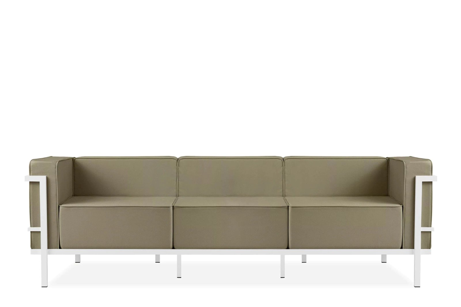 Lauko sofa TRIGO 3, balta/smėlio, 229x69x70 cm