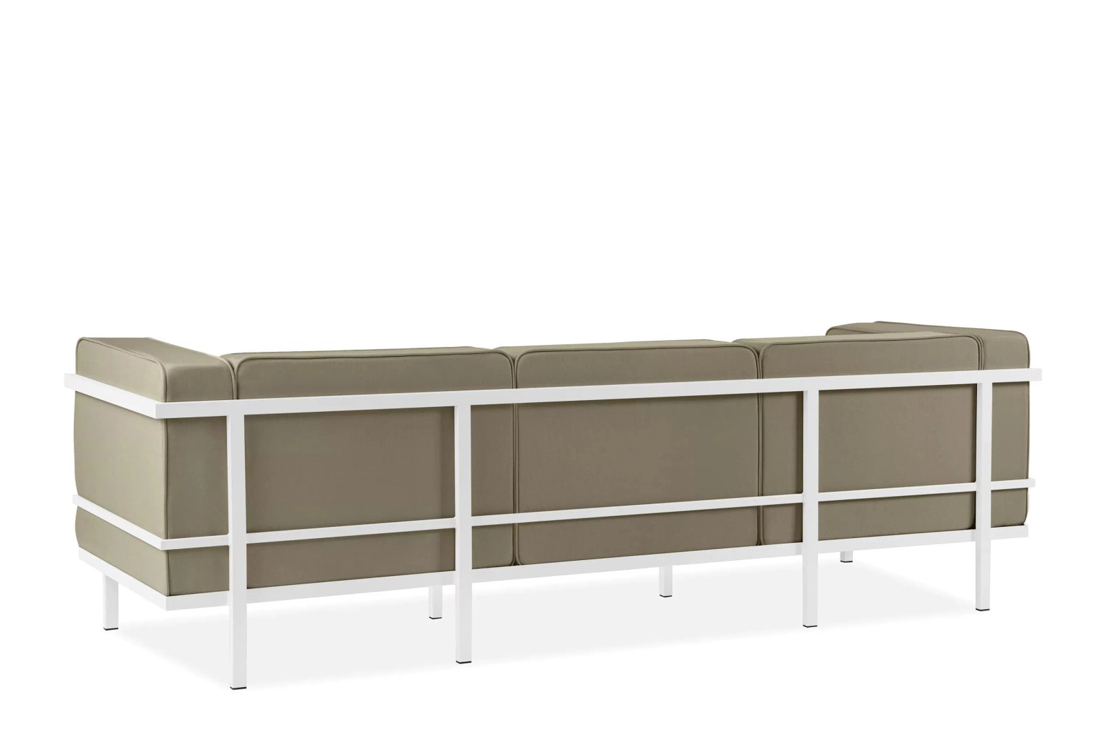 Lauko sofa TRIGO 3, balta/smėlio, 229x69x70 cm